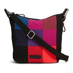 Vera Bradley Carson Mini Hobo Crossbody Multi-Colored Checkered Winter Patchwork
